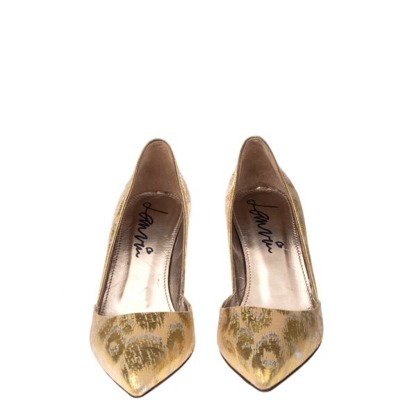LANVIN Patterned Gold d'orsey Pump heels - Picture 4 of 11